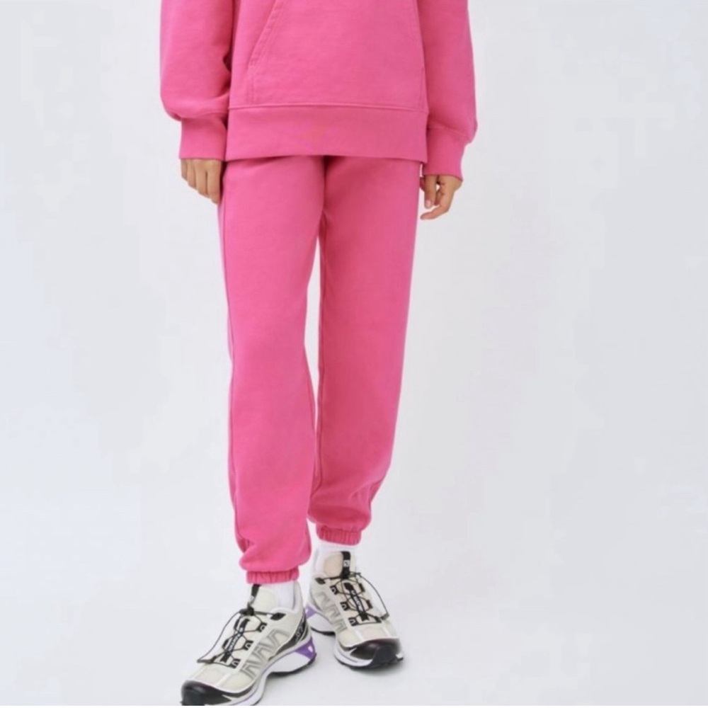Aritzia TNA Cozy Fleece Perfect Pink Jogger Sweatpants